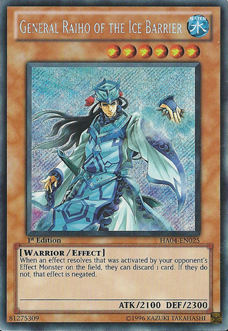 General Raiho of the Ice Barrier [HA04-EN025] Secret Rare