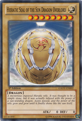 Hieratic Seal of the Sun Dragon Overlord [GAOV-EN002] Common